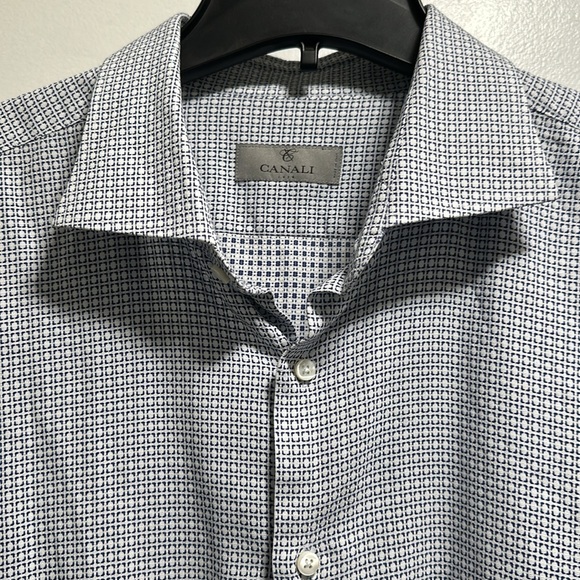 Canali Mens Button Down Dress / Casual Long Sleeve Shirt, Sz 46 - 18 - Picture 5 of 6